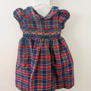 Peter Pan Collared Christmas Plaid Toddler Girl’s Dress
